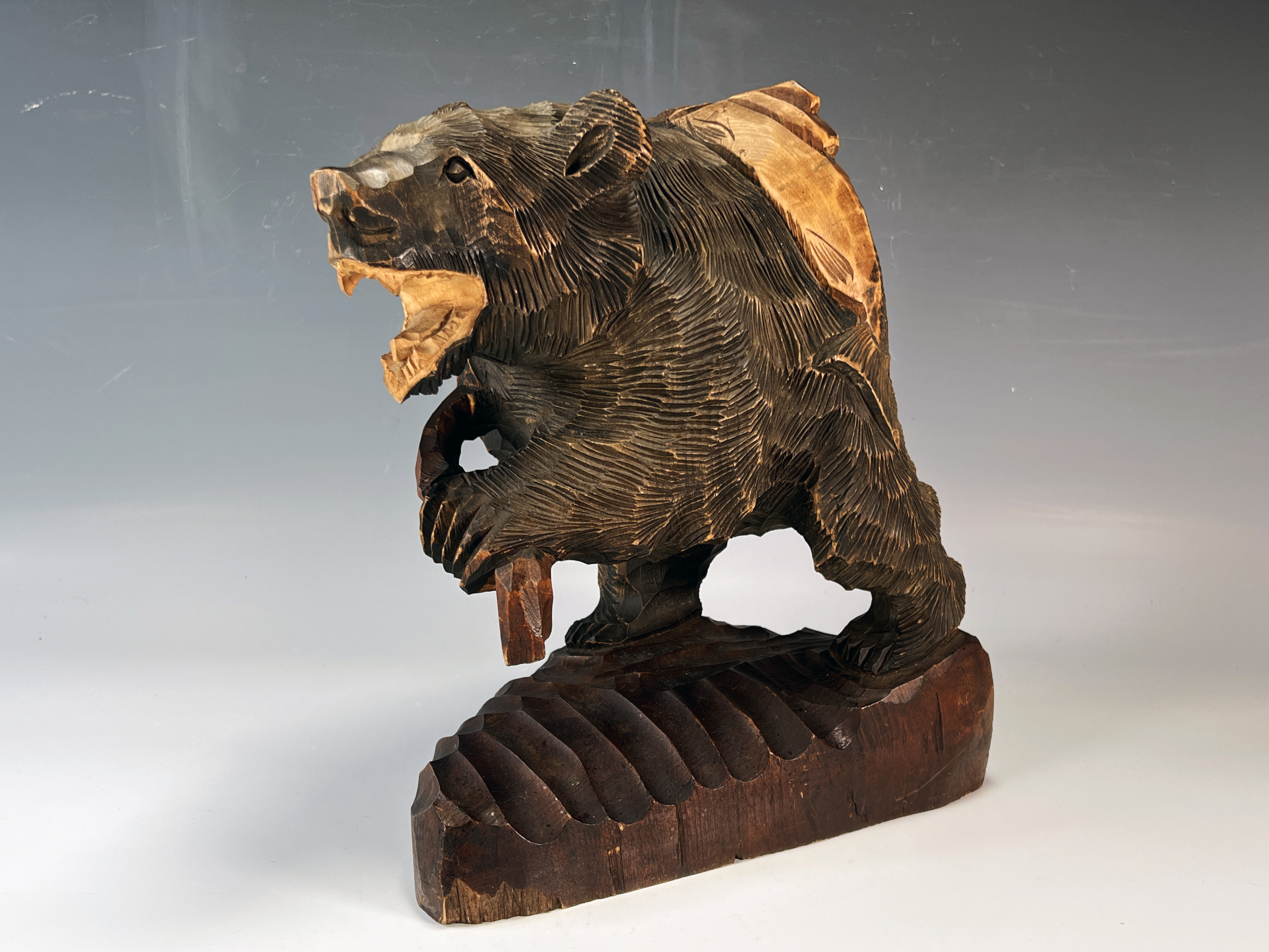 Vintage Carved Japanese Wooden Hokkaido Ainu Bear image 1