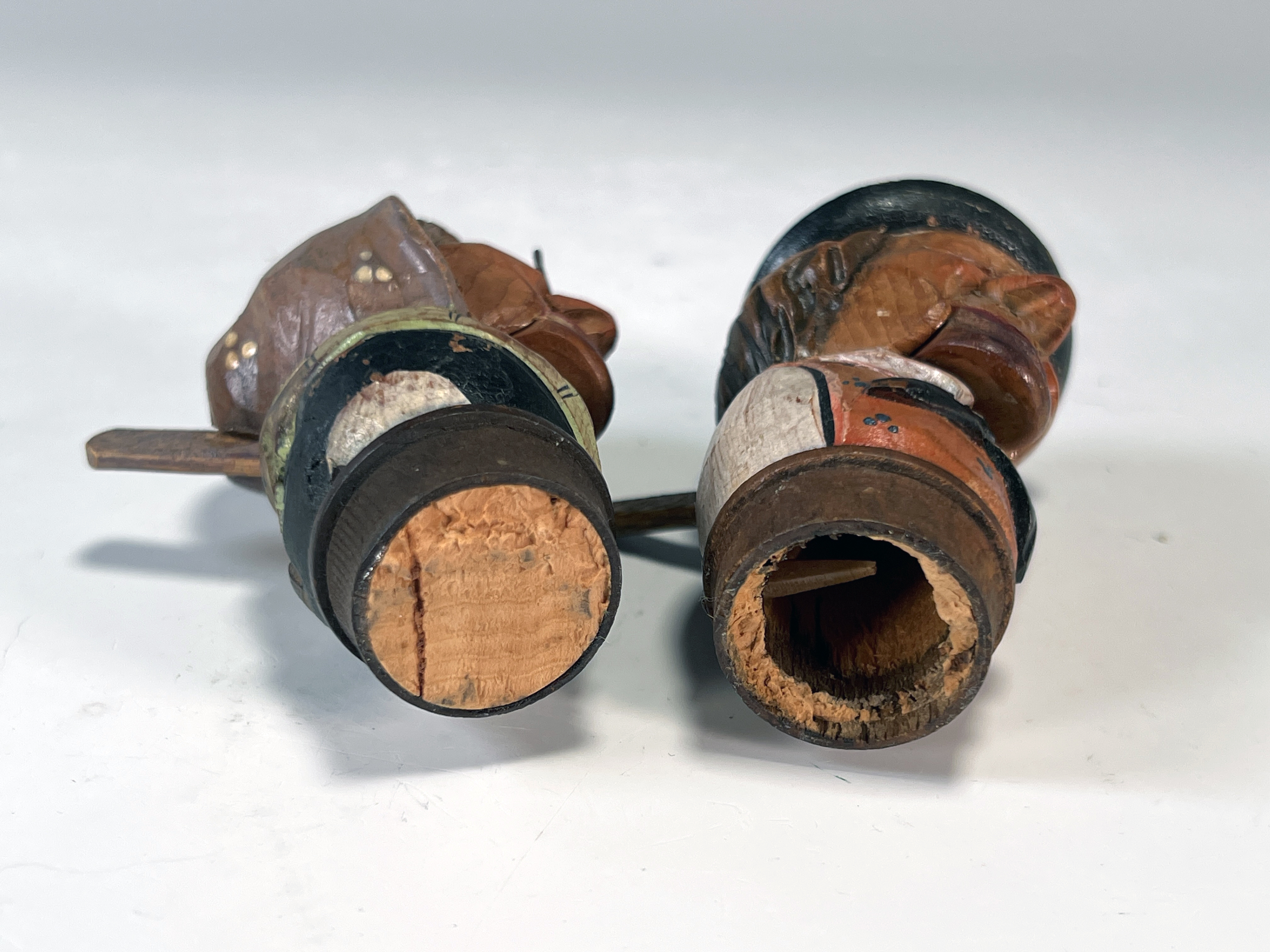 2 Carved Wooden German Bottle Cork Stoppers image 4
