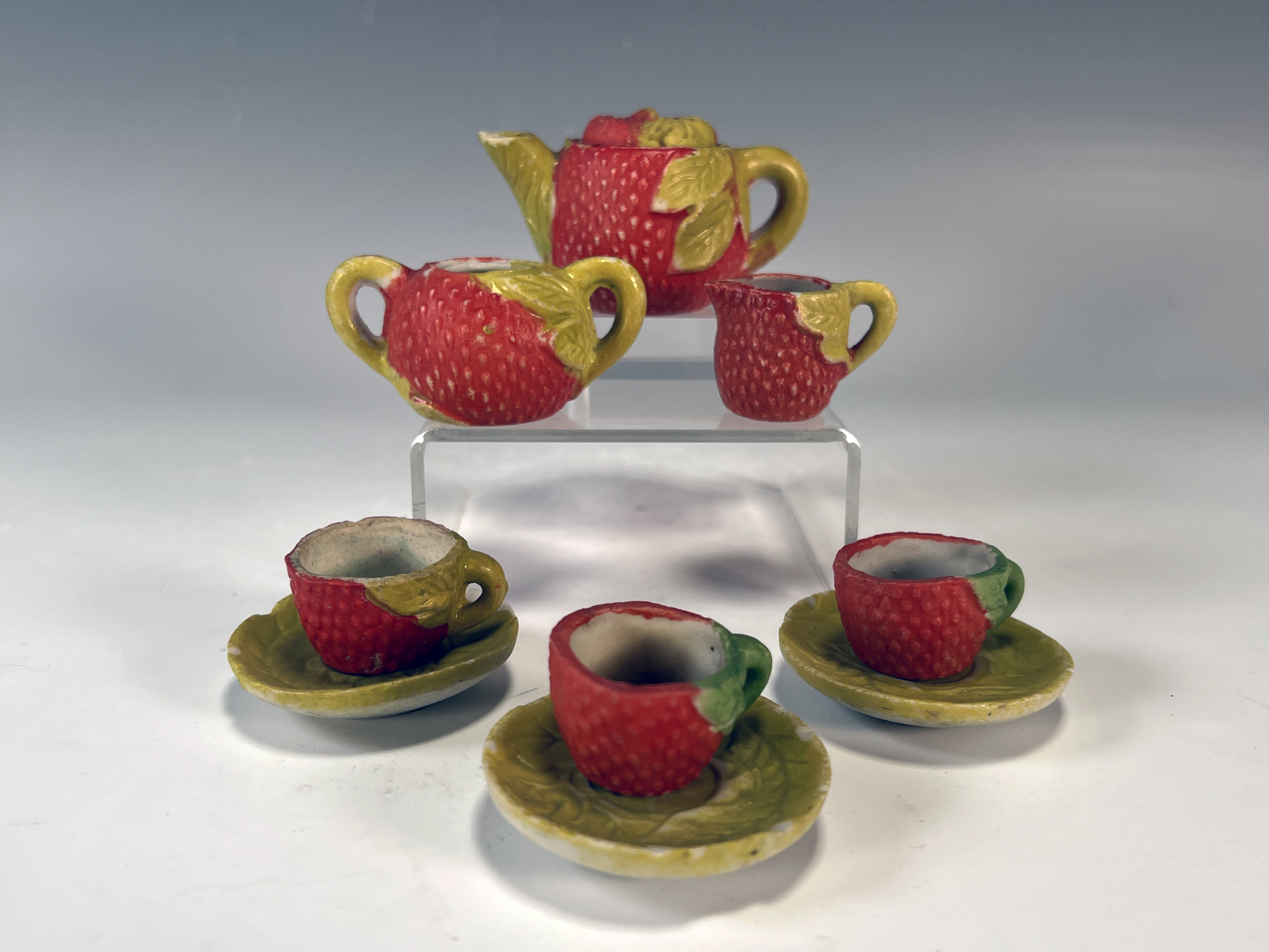Miniature Strawberry Tea Set Made In Japan image 1