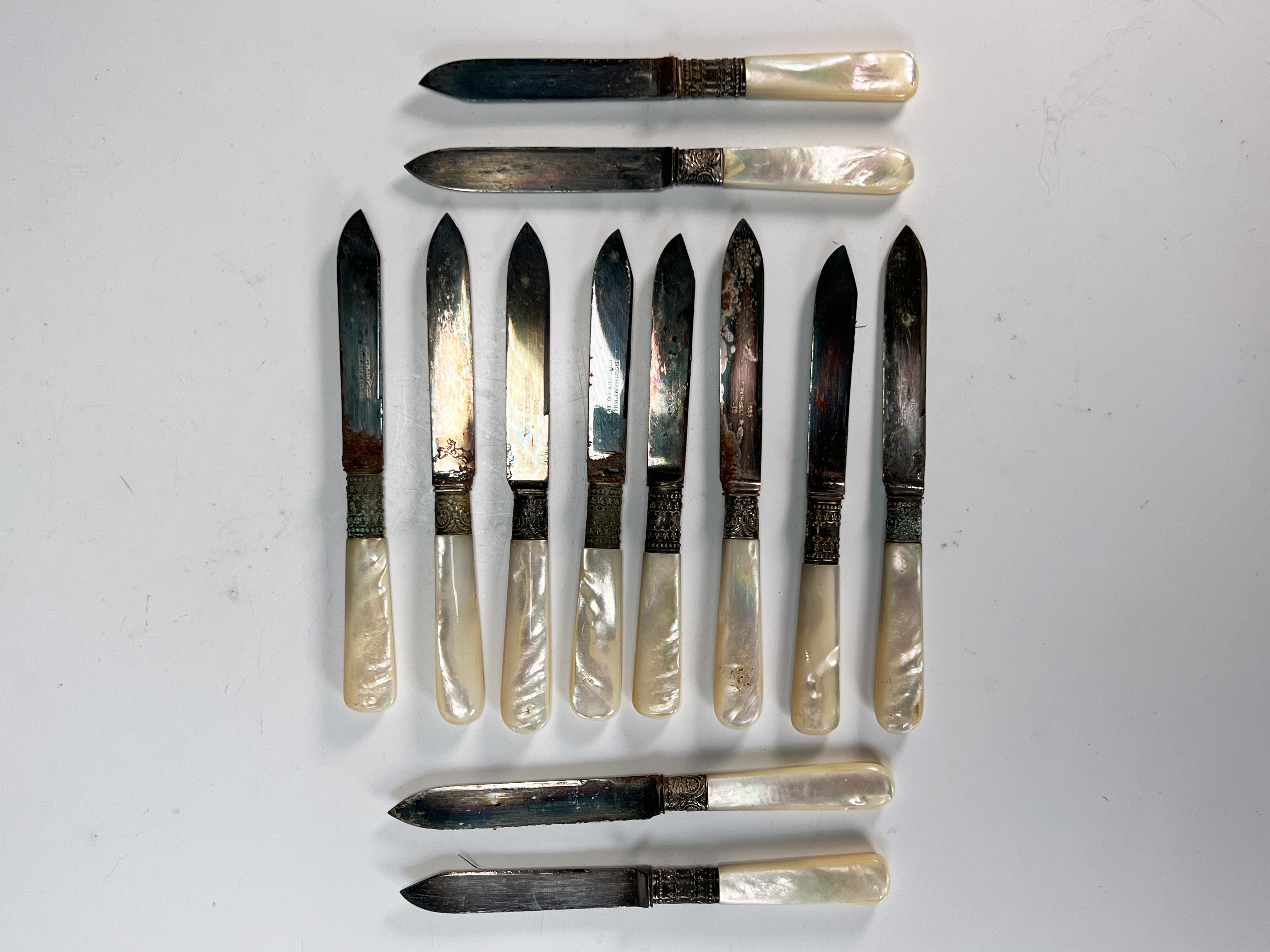 Northampton Cutlery & J. Russell Mother Of Pearl Handled Fruit Knives image 2