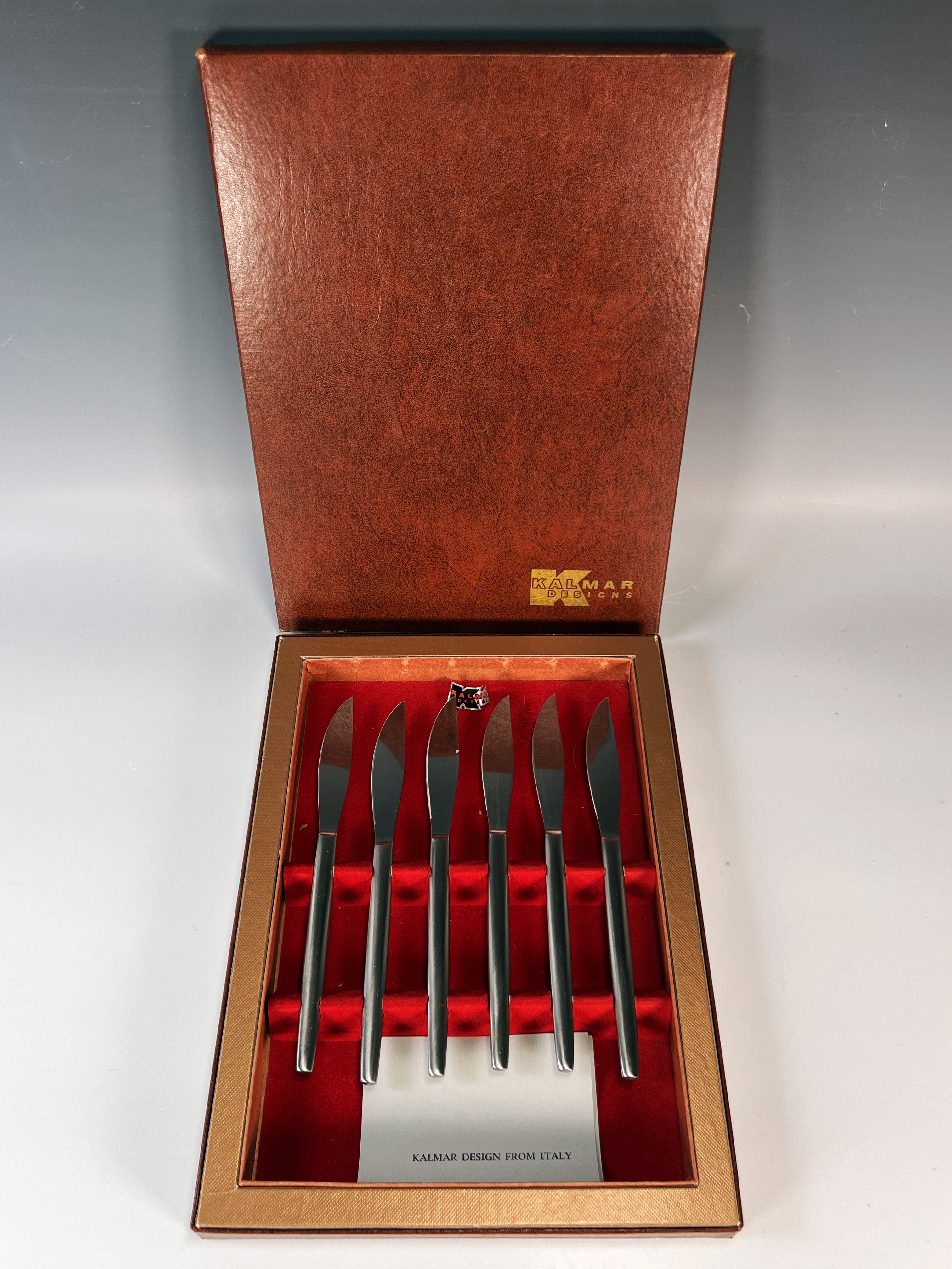 Kalmar Designs Italian Stainless Steel Steak Knives In Box image 1