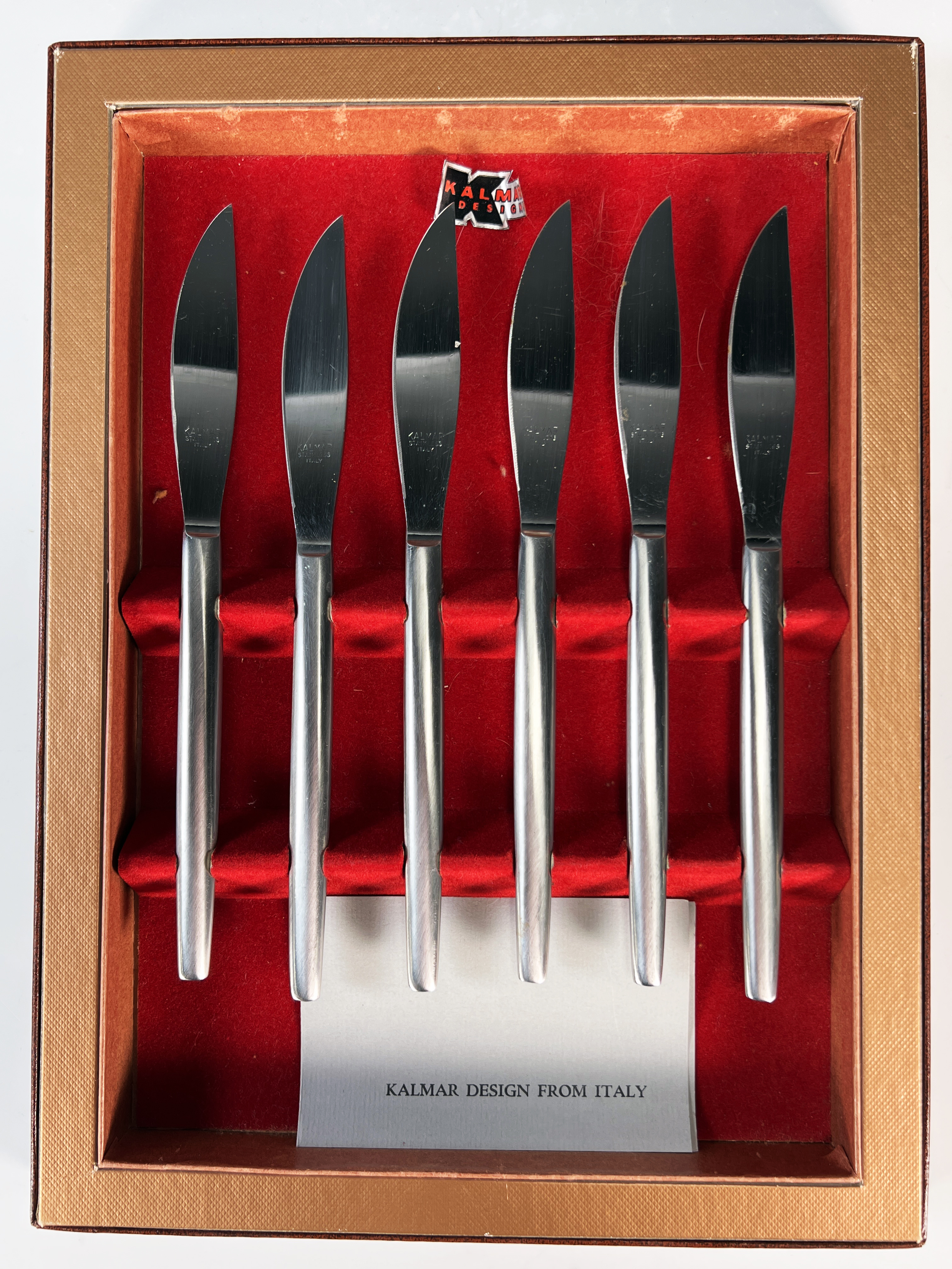 Kalmar Designs Italian Stainless Steel Steak Knives In Box image 2