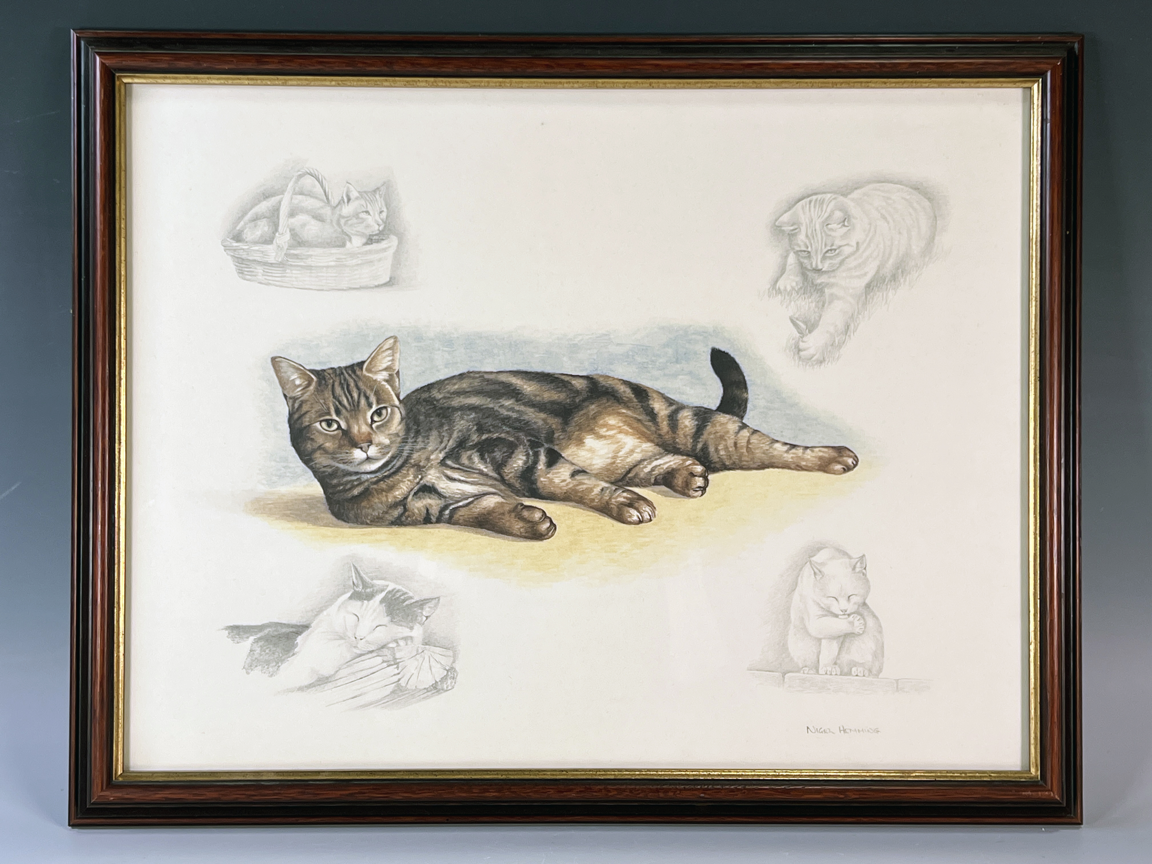 Nigel Hemming Signed Cat Study image 1