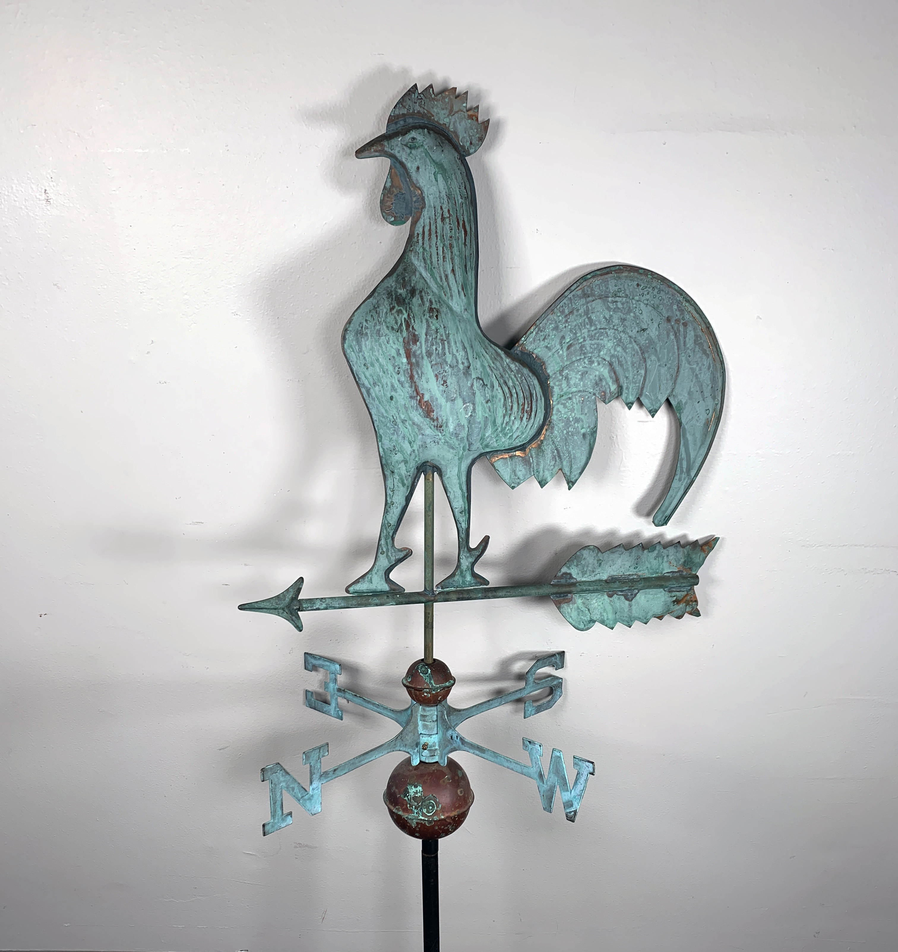 Large Copper Rooster Weathervane image 1