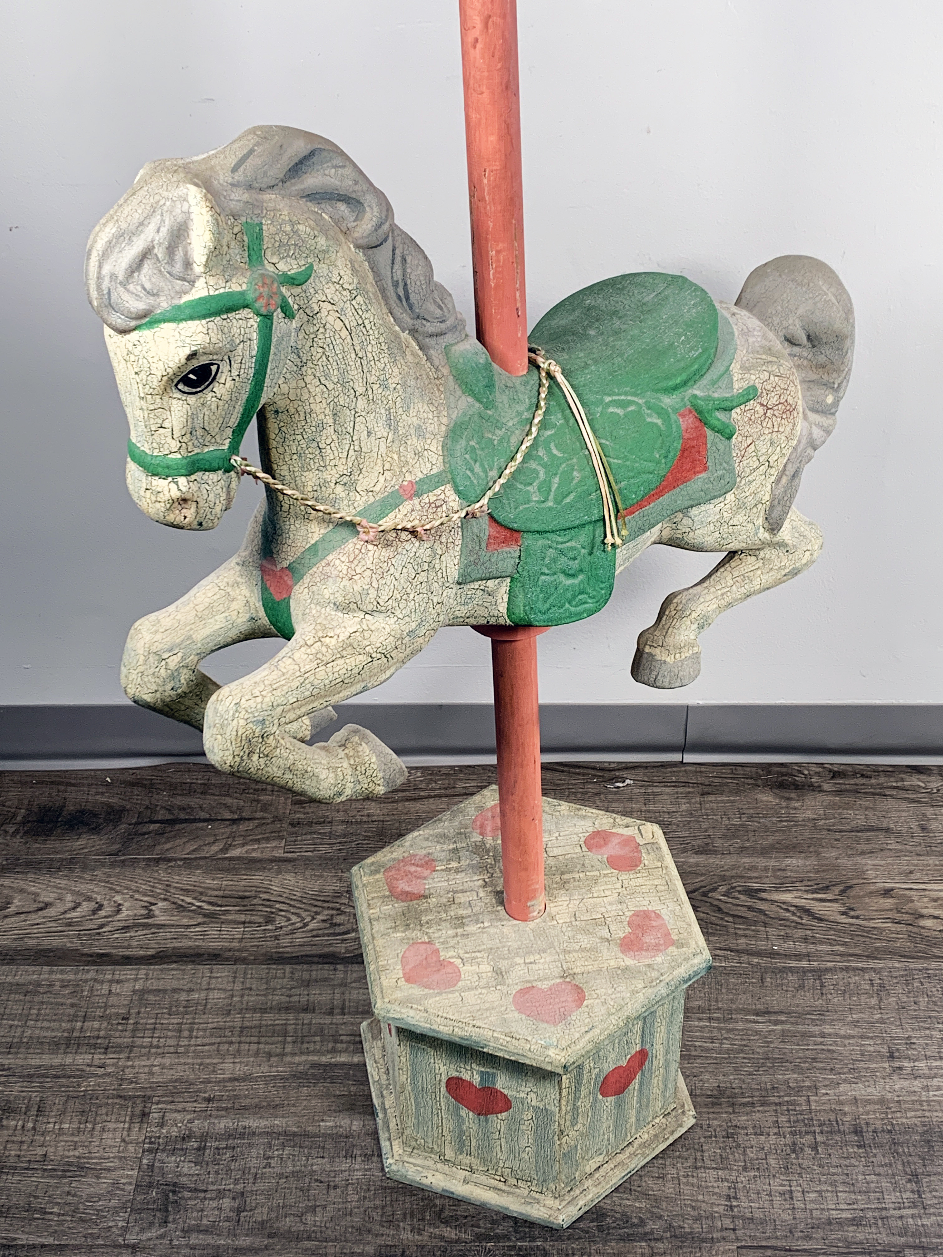 Large Wooden Decorative Carousel Style Horse image 3