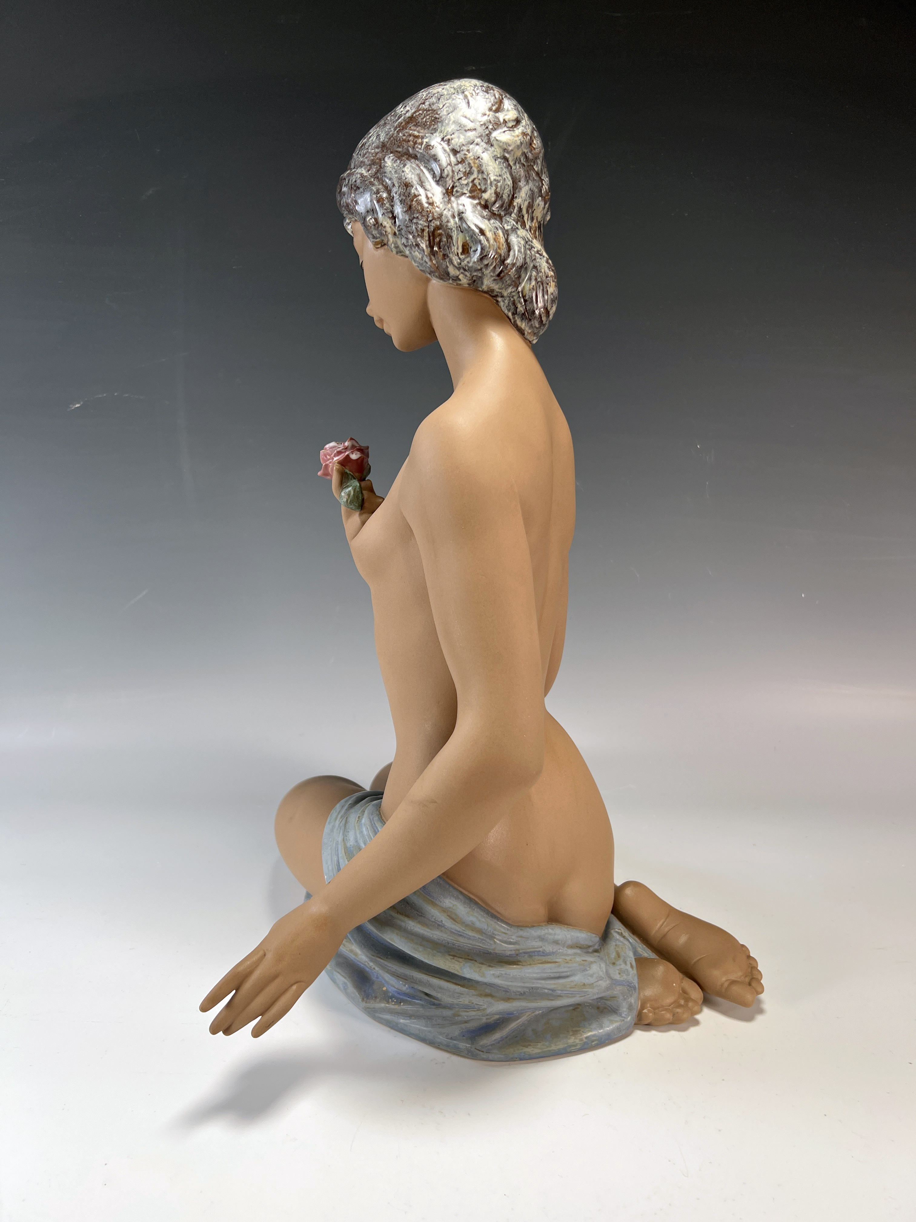 Lladro Gres Finish Nude With Rose Figure 3517 image 3