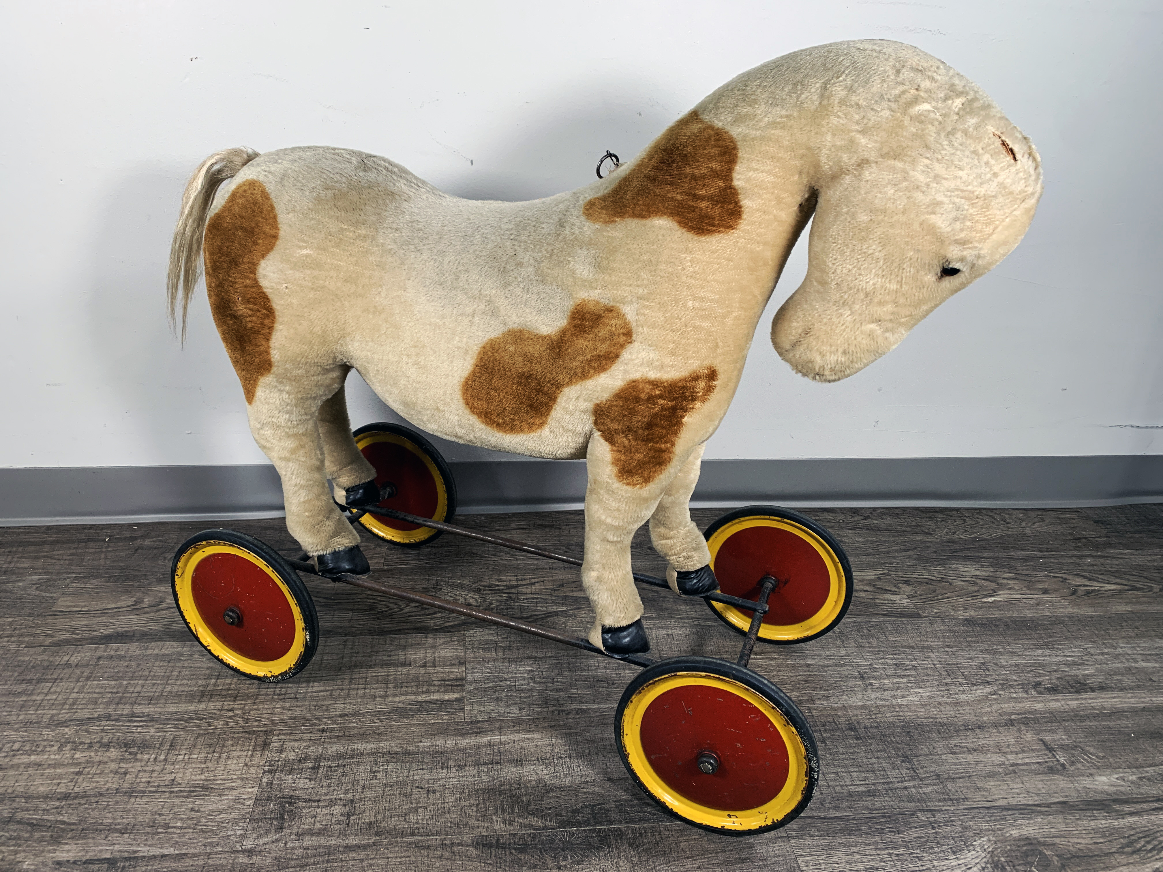 Vintage Horse On Wheels With Pull String Steiff image 1