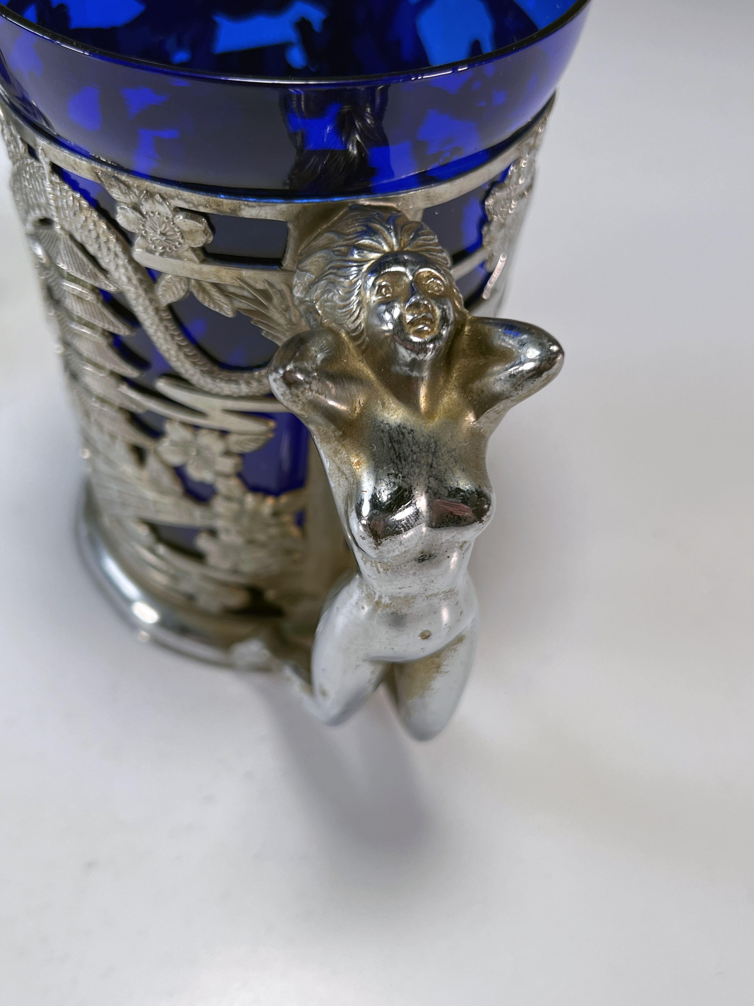 Set Of 2 Cobalt Blue Glass Tankard Mugs image 5