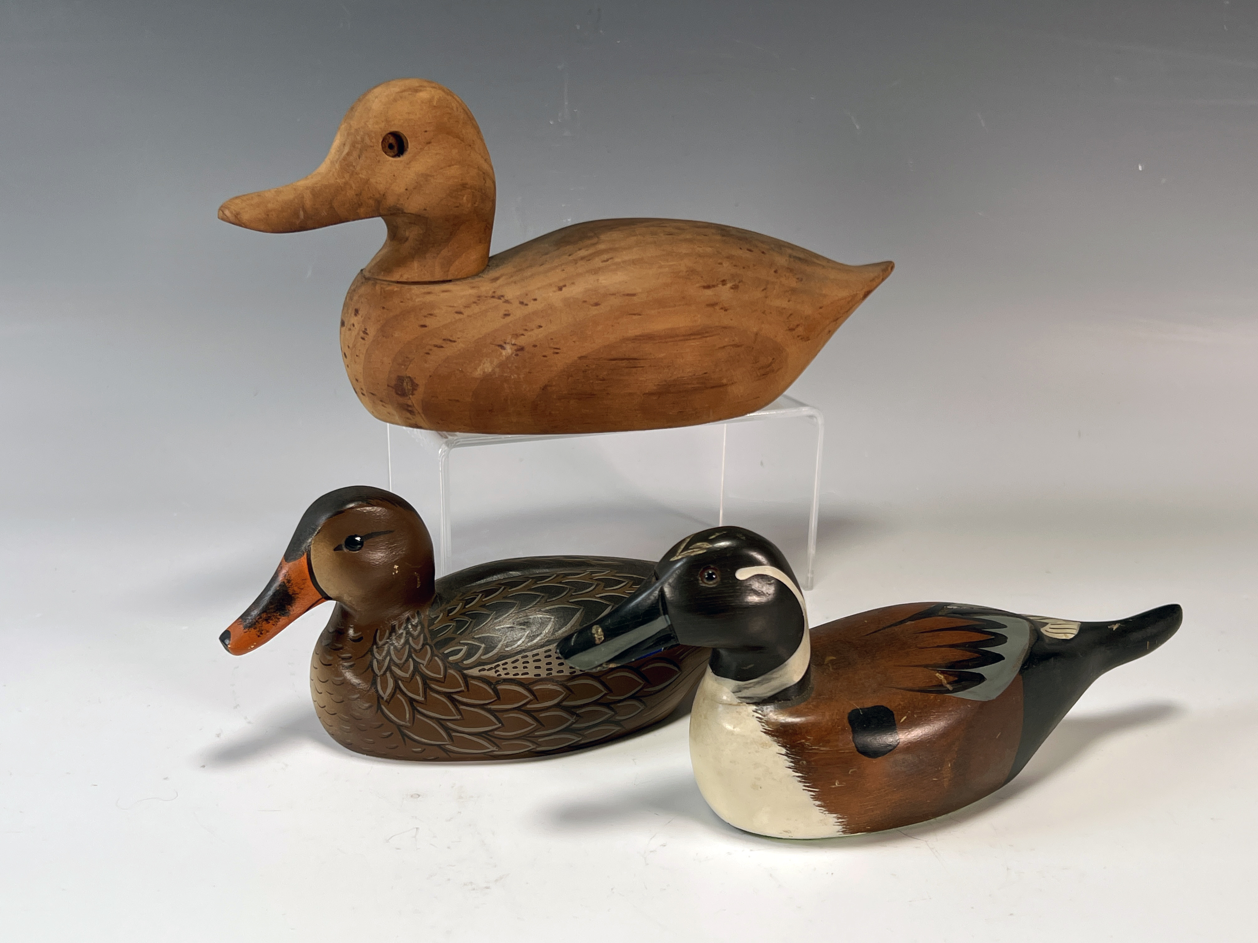 Assortment Of Hand Made Wooden Duck Decoys image 1