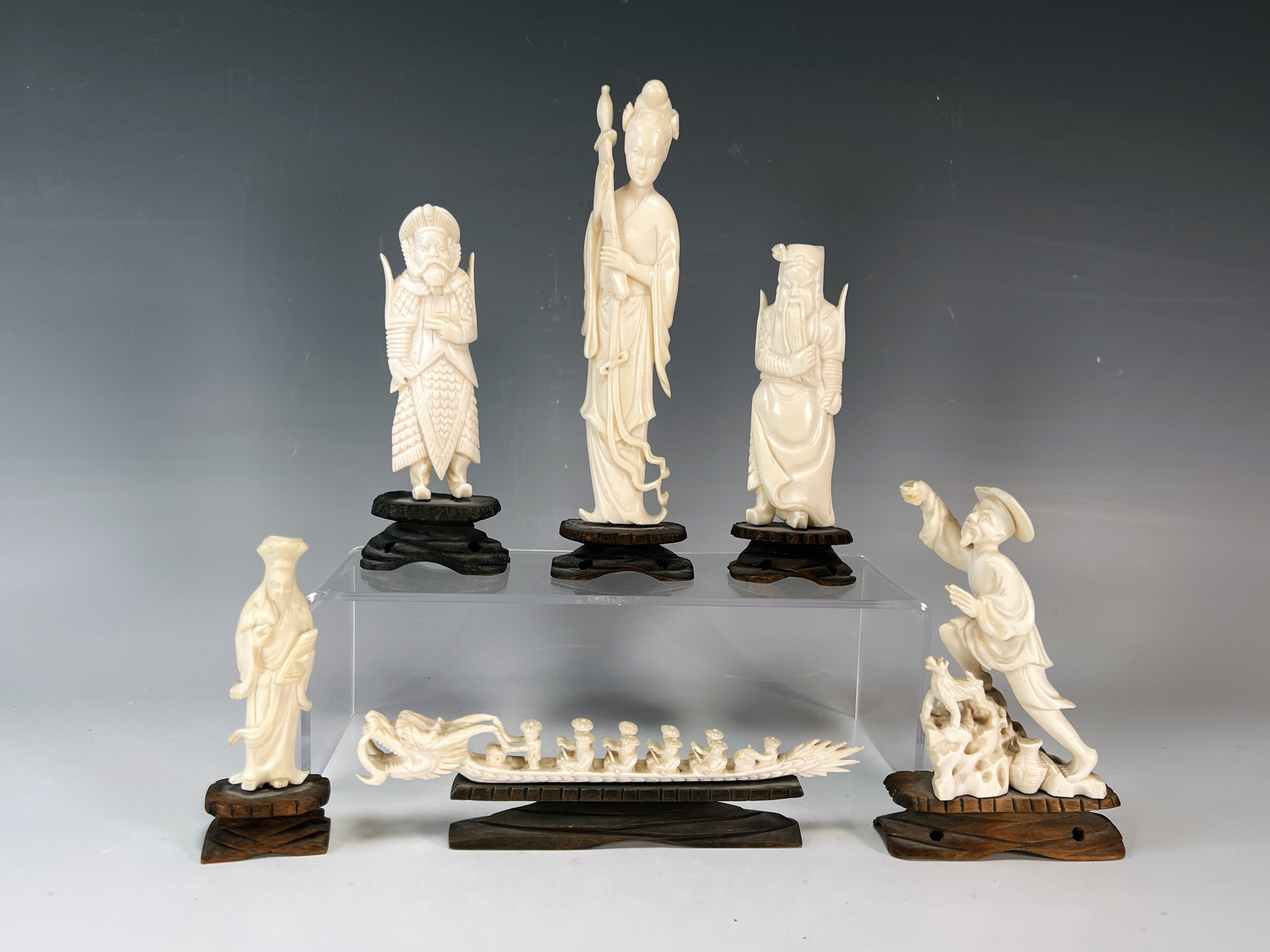 Six Asian Carved Figures  image 1