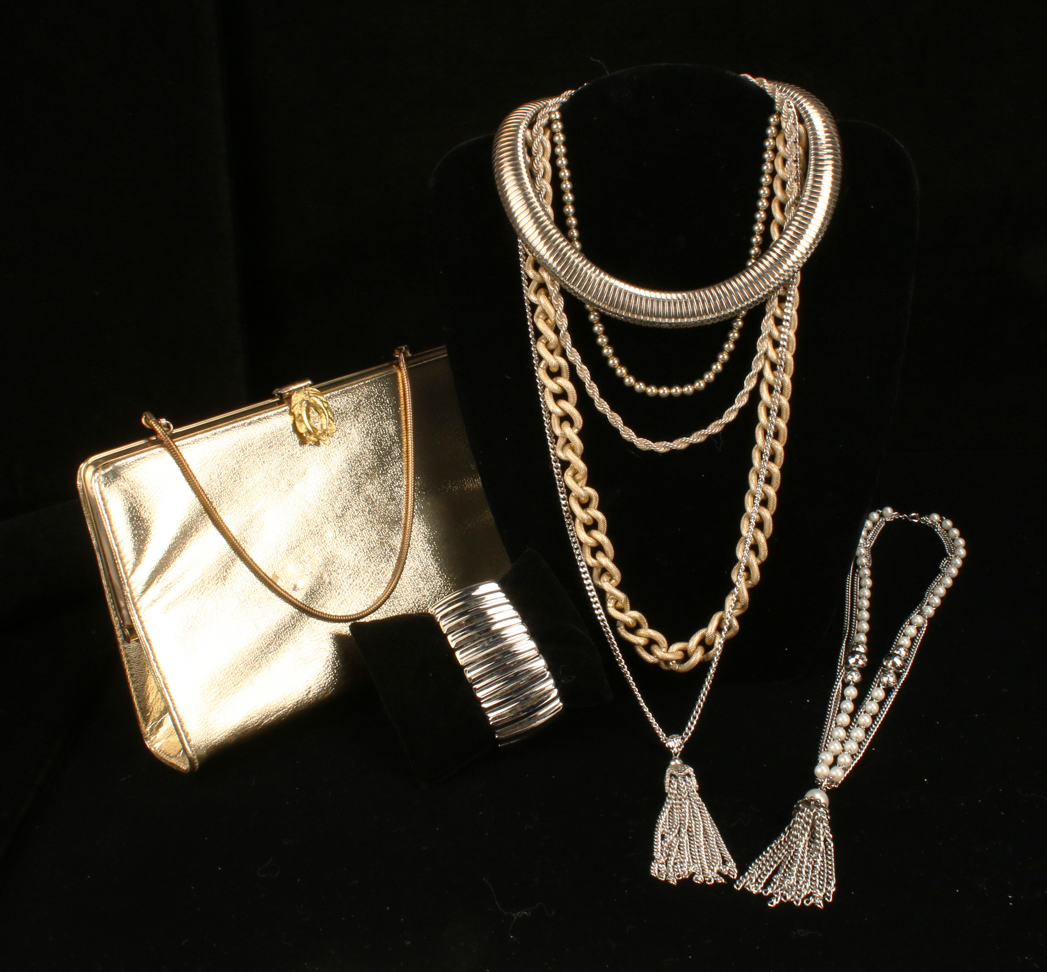 Gold & Silver Tone Dramatic Costume Jewelry Lot image 1