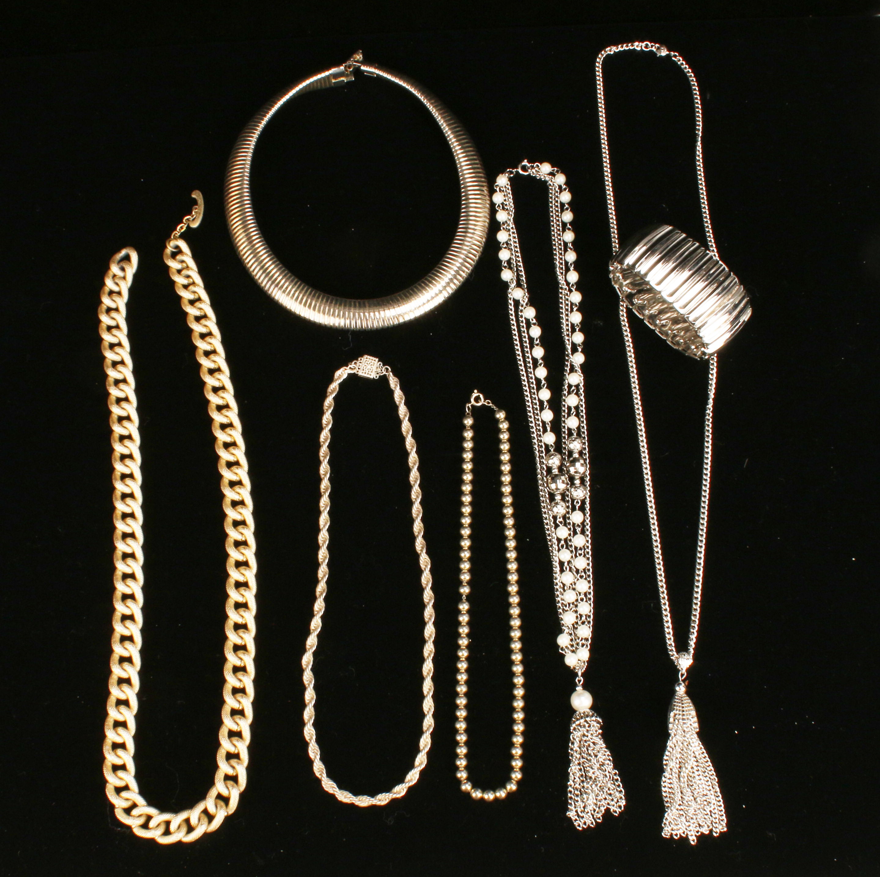 Gold & Silver Tone Dramatic Costume Jewelry Lot image 2